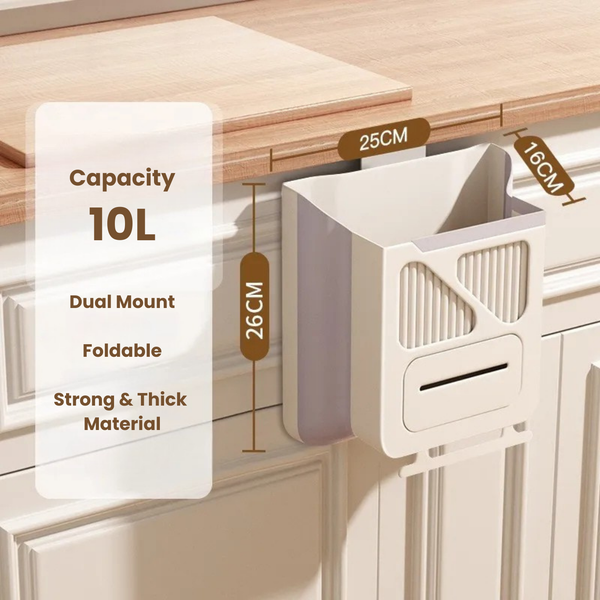 Foldable Hanging Trash Bin – Space-Saving Kitchen Helper