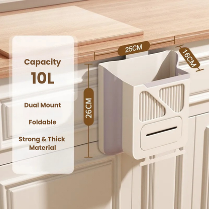 Foldable Hanging Trash Bin – Space-Saving Kitchen Helper